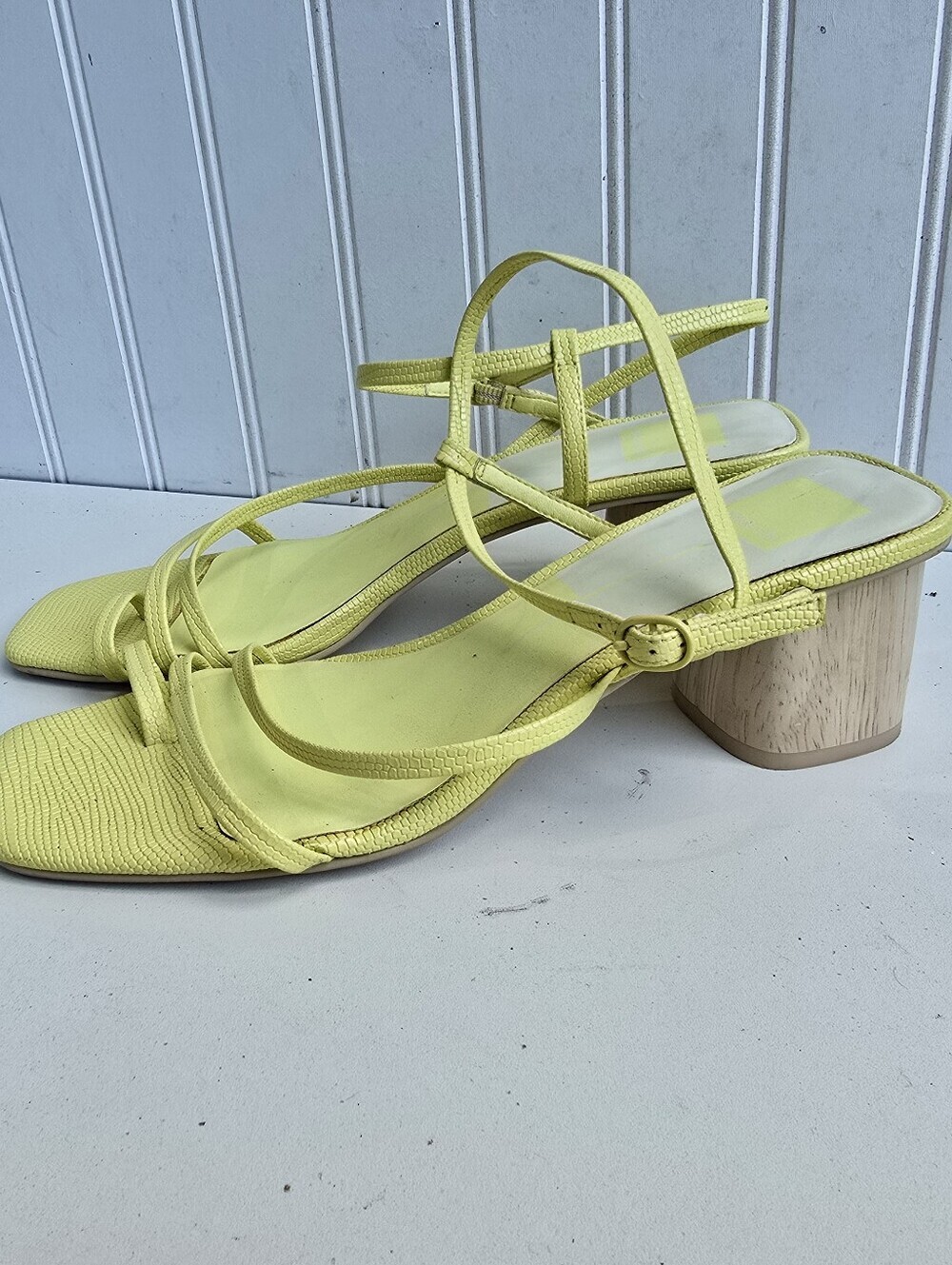 Dolce Vita Banita Sandals Women's US 9 Yellow Ankle Strap Block Heel  sv22 - Picture 8 of 11